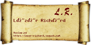 Lázár Richárd névjegykártya